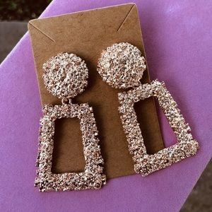 Goldtone Textured Statement Earrings